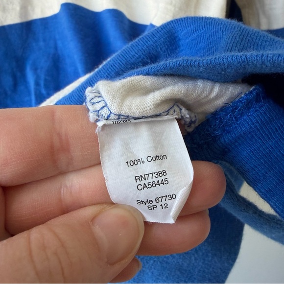 J.Crew Striped crewneck 3/4 Sleeve Shirt Womens Size Medium- Blue/white - Picture 3 of 9